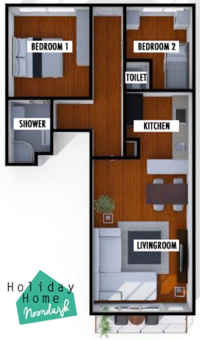 The layout of the apartment