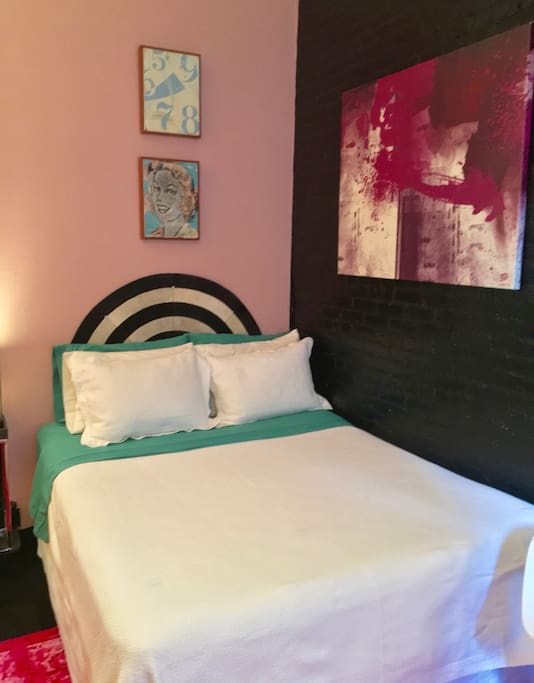 After a long day in NY retreat to a comfy queen sized bed.
