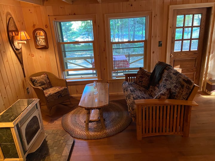 Cozy Living room  with Adirondack Style, fresh air and river view. 