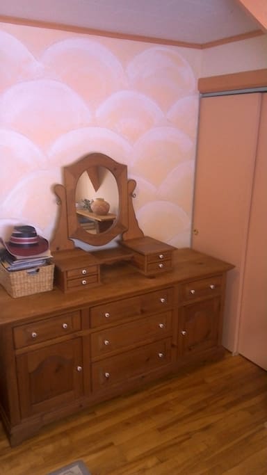 chest of drawers and closet for your use