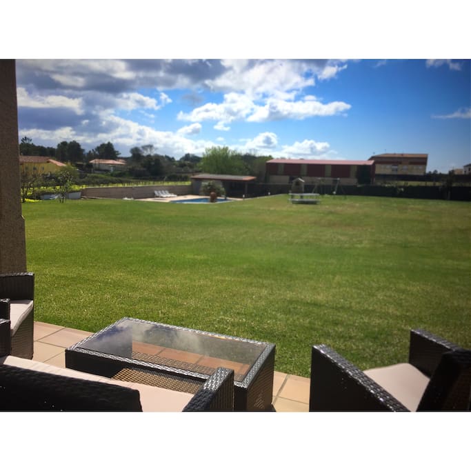 Vista desde la terraza del jardín