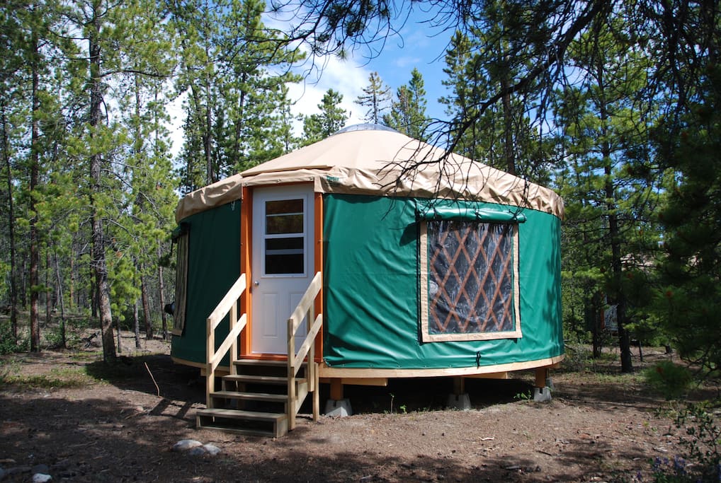 Outside photo of the 20 foot bedroom yurt