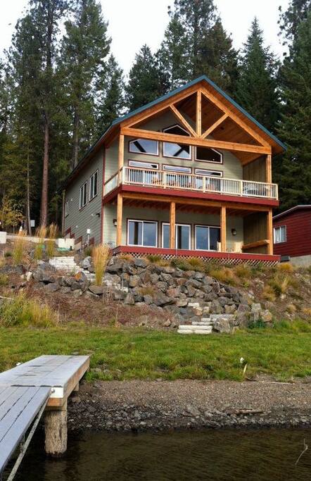 House + beach from the dock