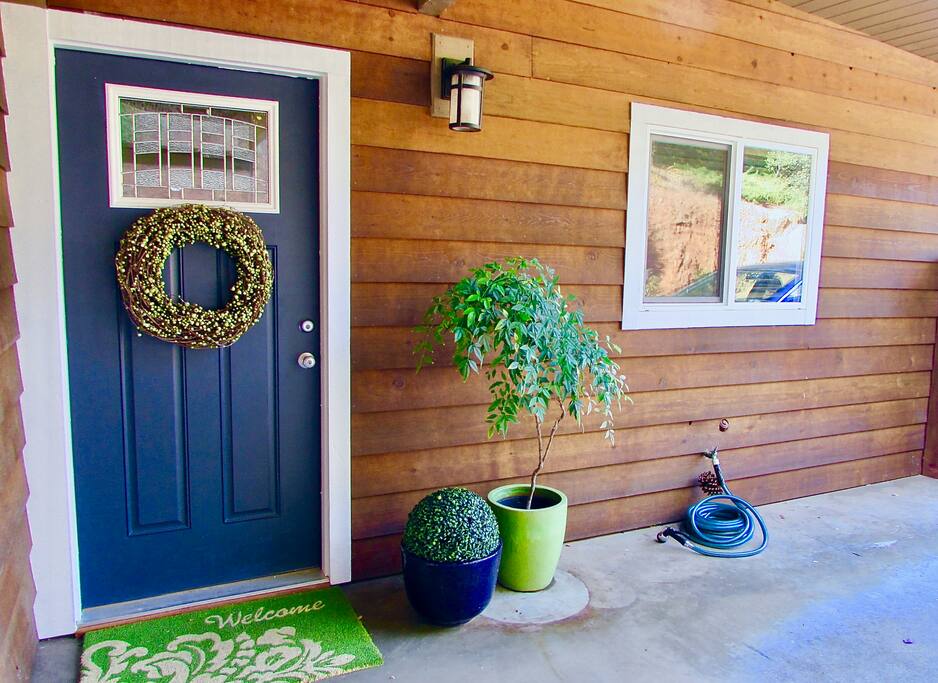 Bungalow entry way to your hilltop abode.