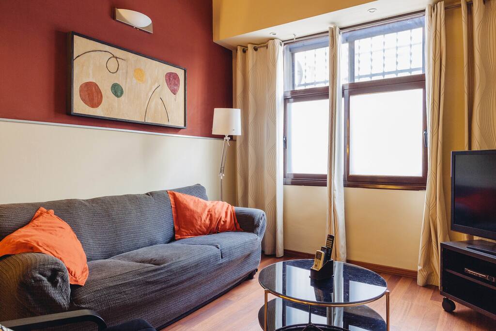 Living room with flat TV