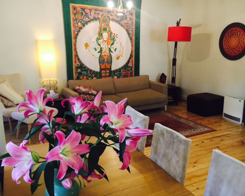 Our lounge room invites you to relax and put your feet up.