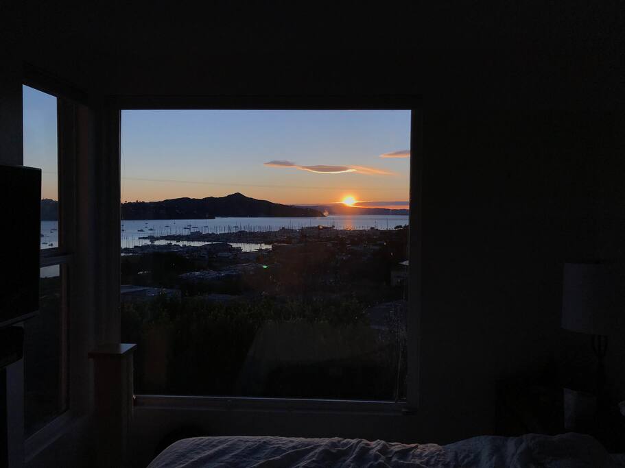 Sun coming up over Angel Island - from Master. 2nd Bedroom has same view and a deck