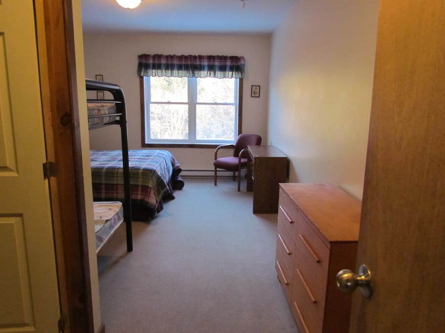 Each room is spacious with a new queen size bed and set of bunk beds