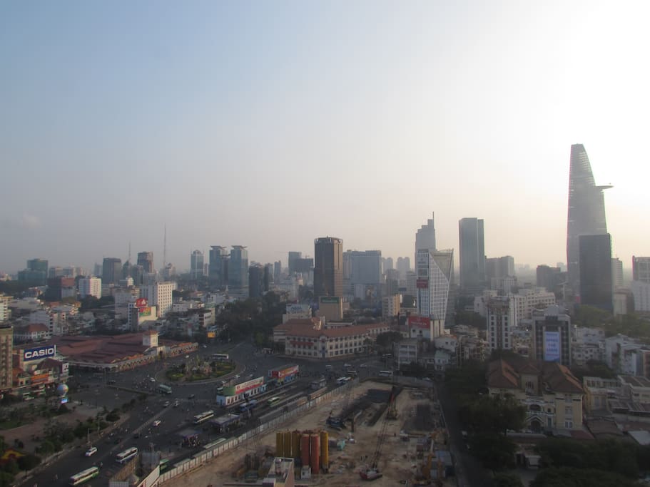 view Ben Thanh market from balcony