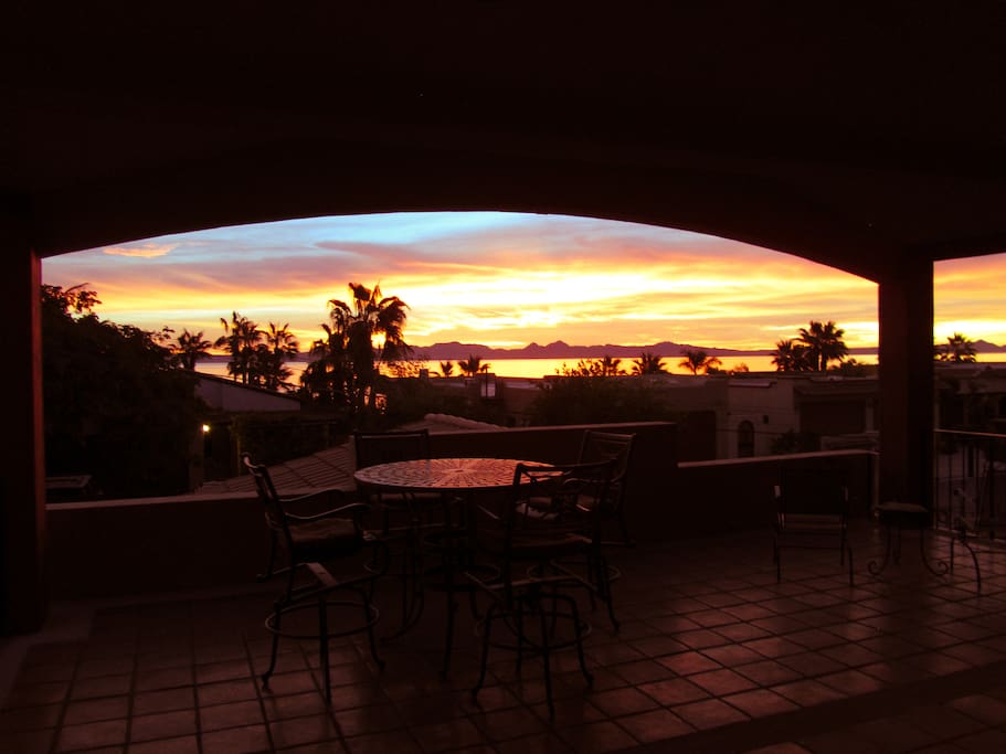 Enjoy your morning coffee from the "La Ventana" covered porch over looking the Sea of Cortez