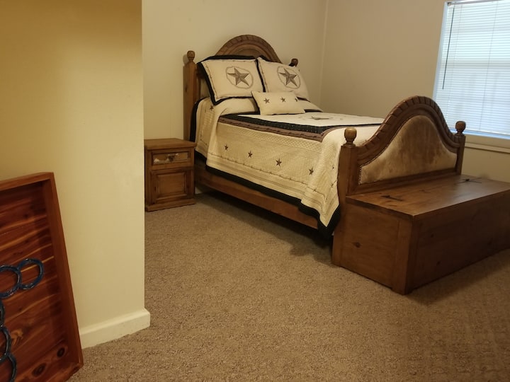 Single full bed. 