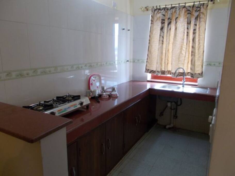 Kitchen with basic setup to cook your meal if needed