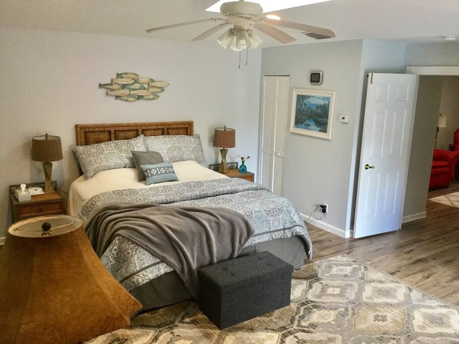 Central AC/heat throughout. Bedroom also has ceiling fan and skylight