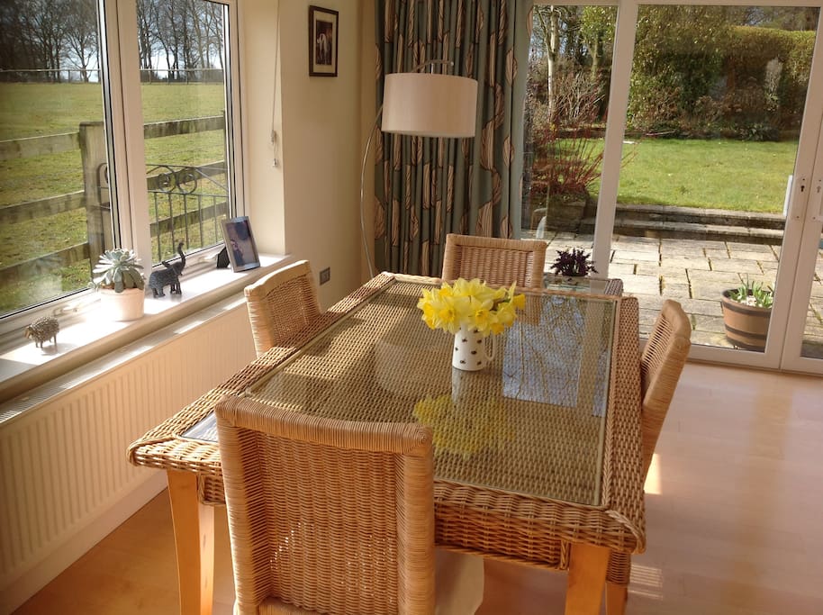 Relax and enjoy your breakfast looking out onto the gardens