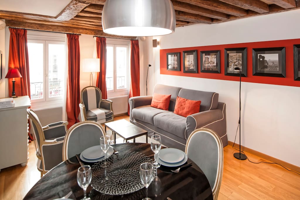 Living room and dining area