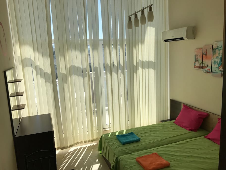 Quiet and luminous, with colourful decoration