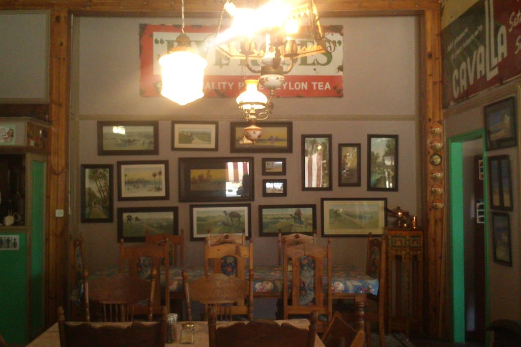 the restaurant houses my collection of "desert kitsch"