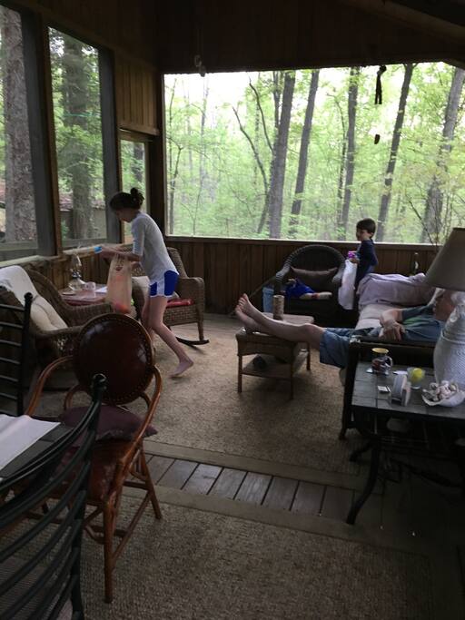 Kids love the screened-in "tree house."