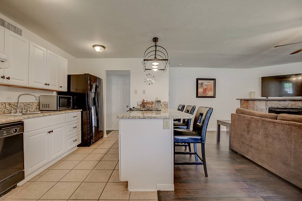 Another view of how kitchen opens to living.