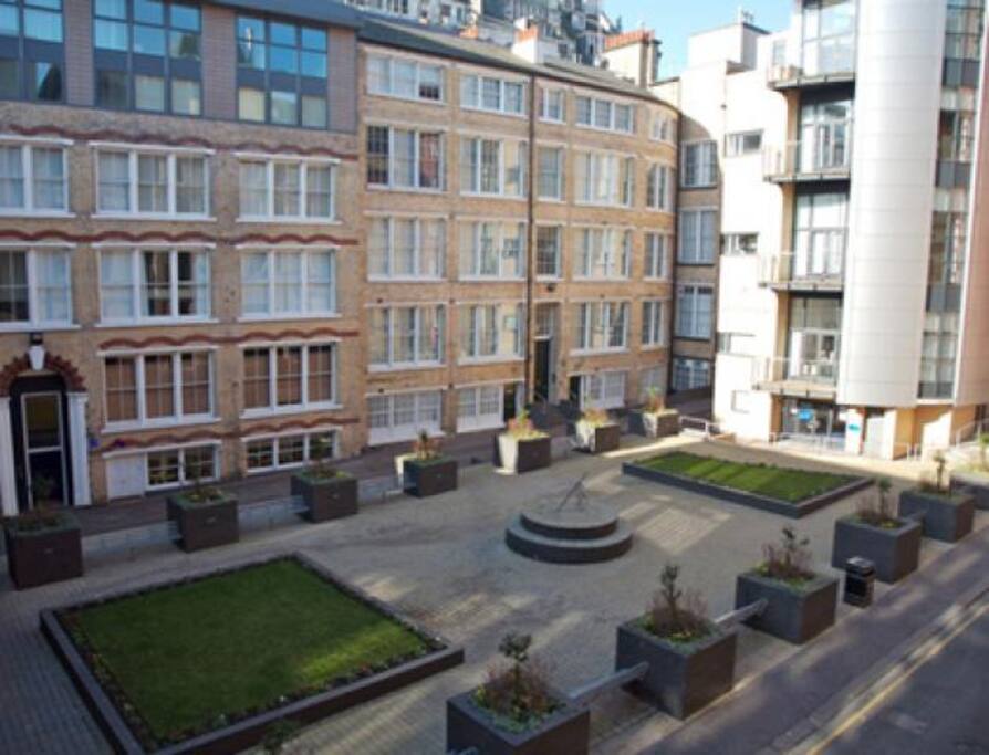 In the heart of the Centre, yet with a lovely little green square right on the doorstep.