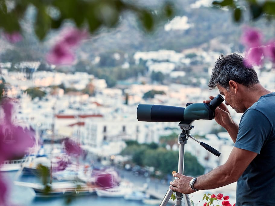 The eye of Patmos, metaphorically and literally. Use the telescope to see everything from your balcony.