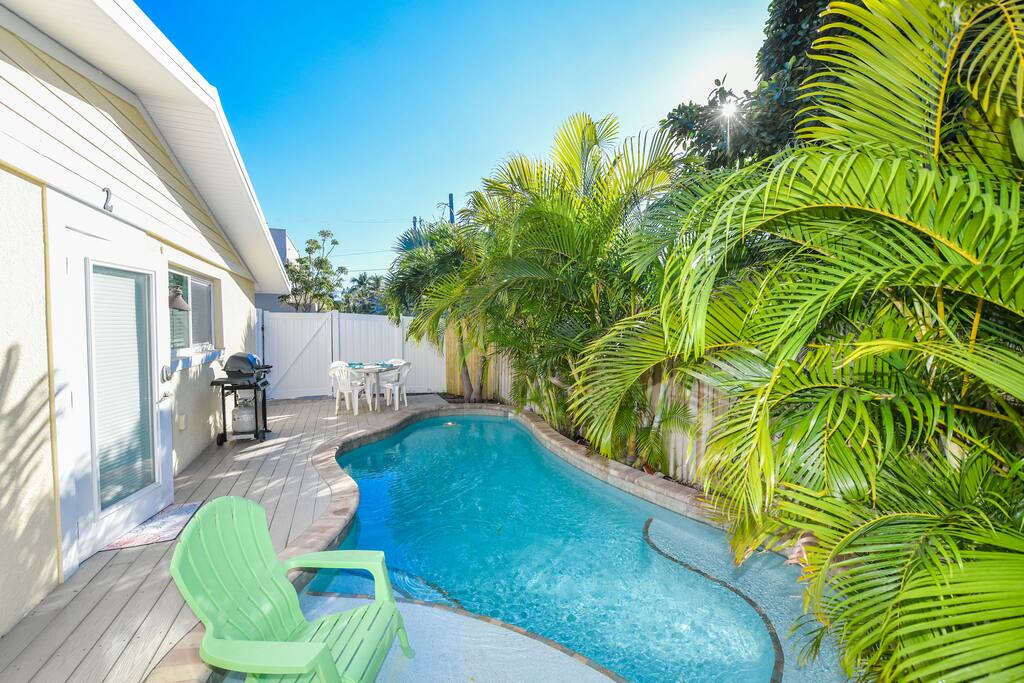 Each unit has its own private lanai and heated pool