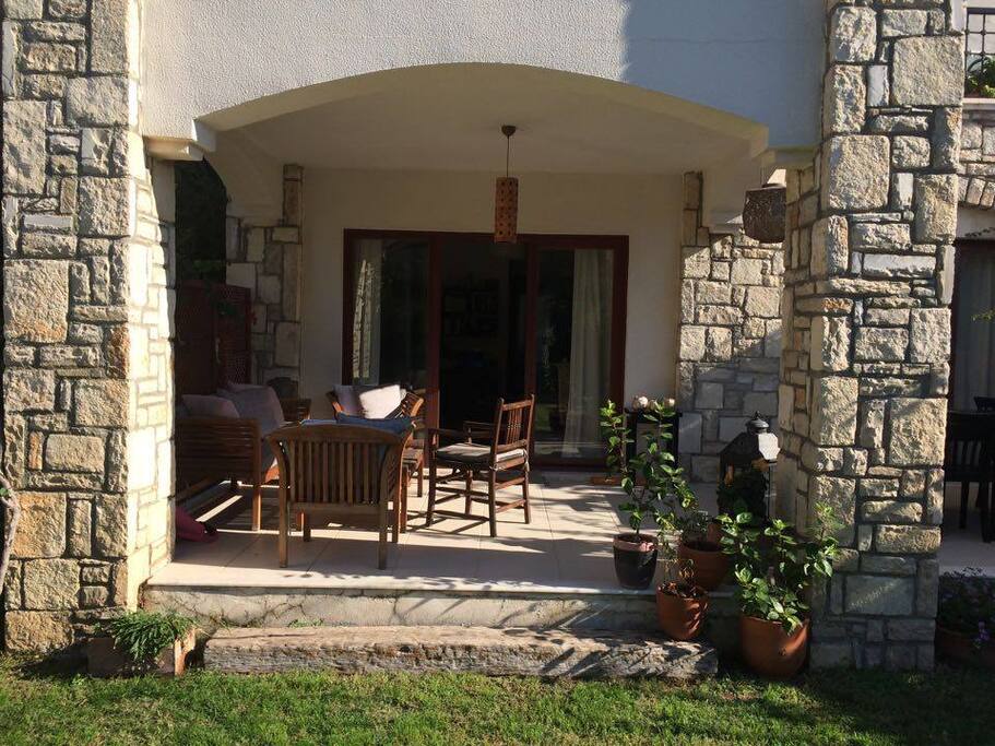 view to apartment from the garden