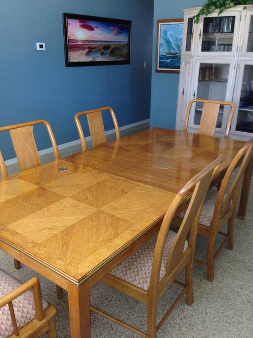 Large dining room table perfect for family dinners.
