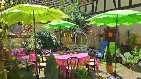 Annonce Airbnb populaire: Home/garden in gorgeous village scene to be lived à Ribeauvillé