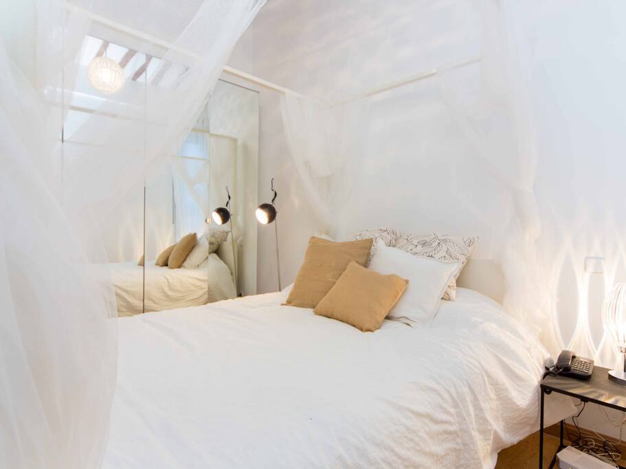 Bedroom with canopy bed