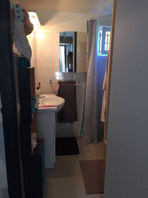 SALLE DE BAIN AVEC DOUCHE LAVABO ET BIDET