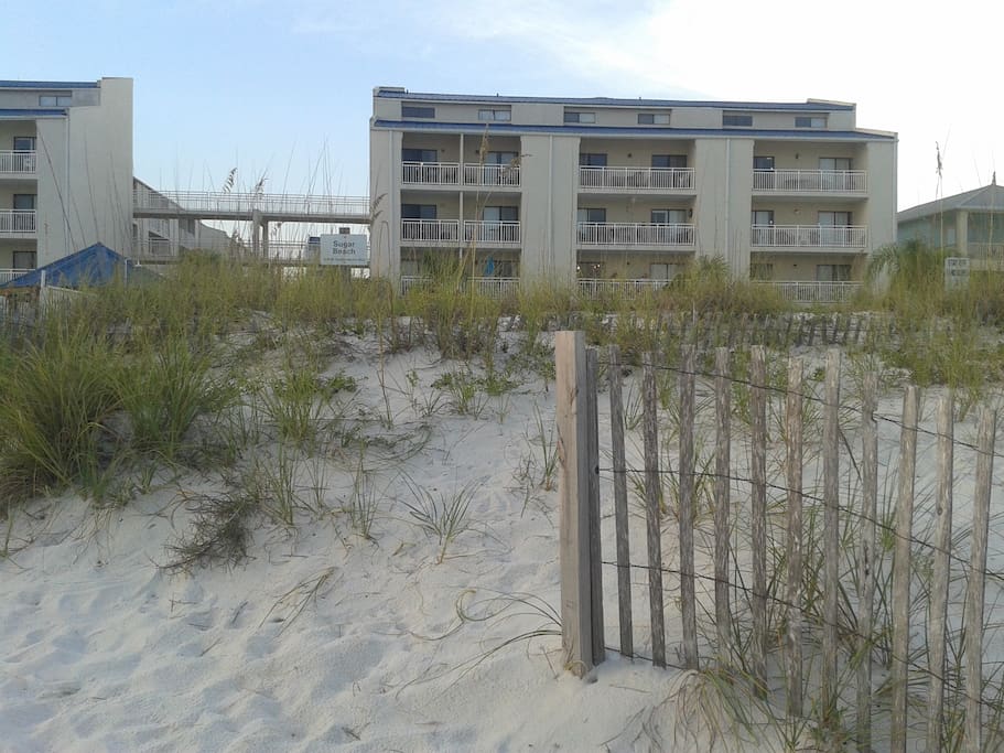 view of complex from the beach
