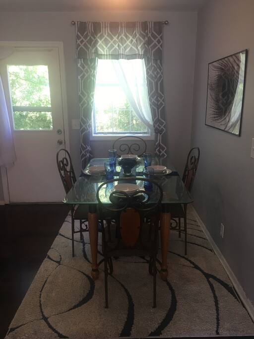 Dining Area with Glass Top dining table