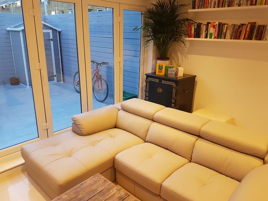 Beautiful new leather sofa