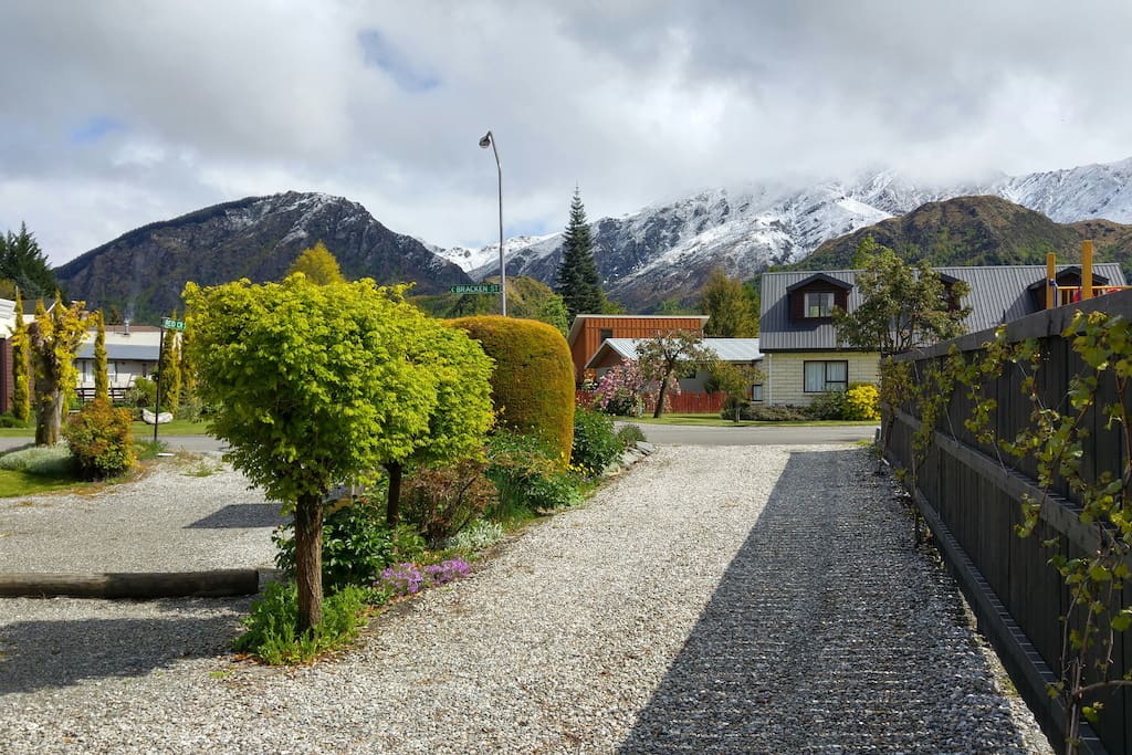 Looking out at a dusting of snow in November