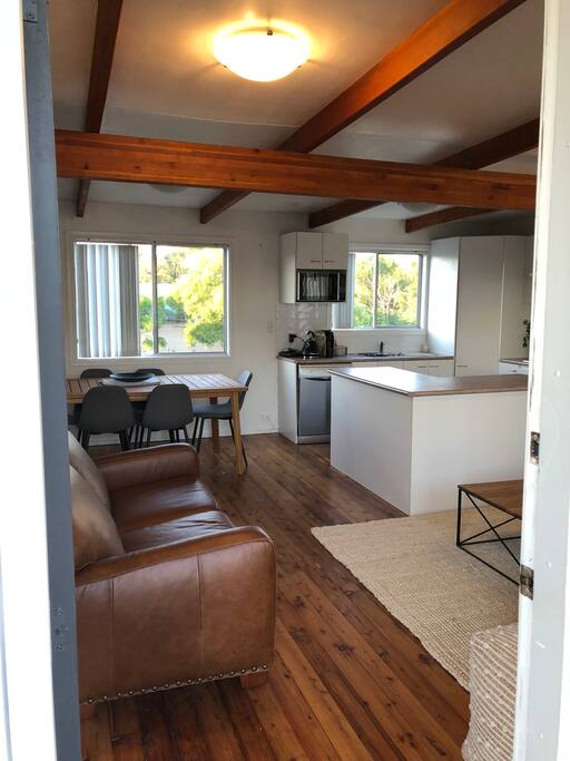 Living area and kitchen from front door