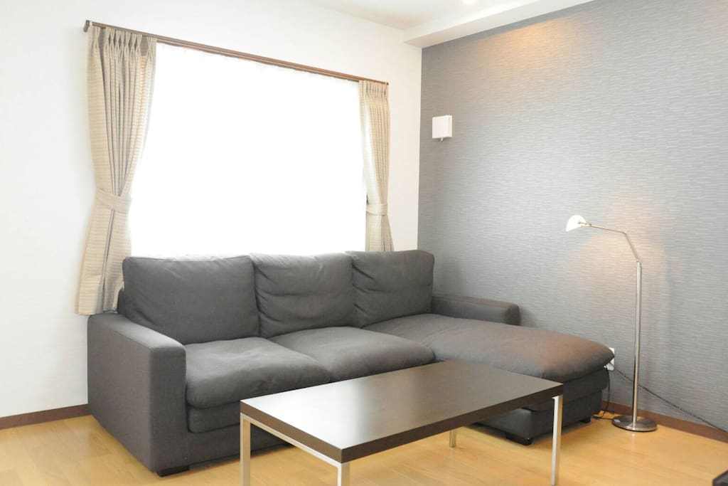 Living room with luxury sofa & TV
