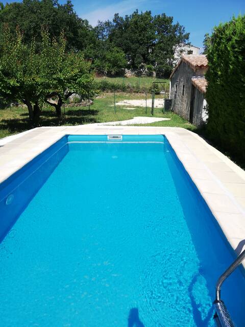 Countryside villa 3 km from the Ardèche river with pool