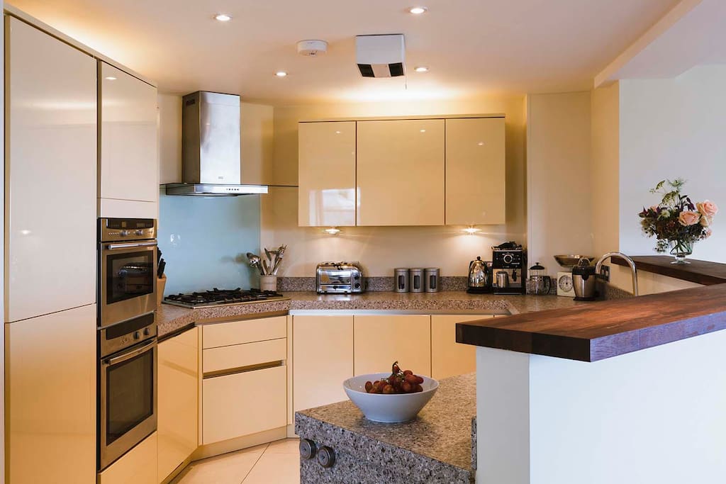 Large open plan kitchen with all the mod cons you may need during your stay