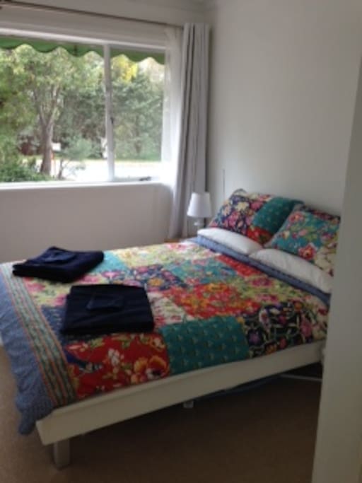 Double bed with alternative bedspread