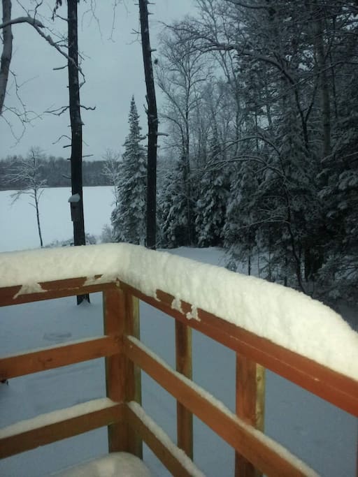 Measuring the snowfall for the day's skiing or sledding