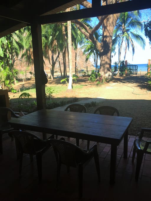 Outside dining on the terrace with ocean view (during dry season)