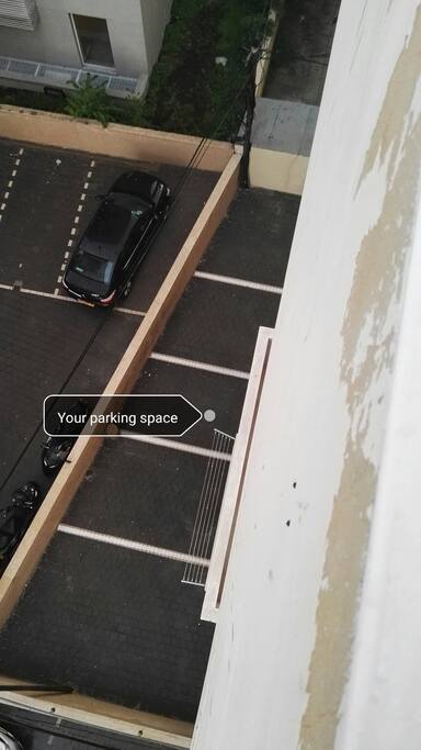 Private parking space option and visible from your sundeck!