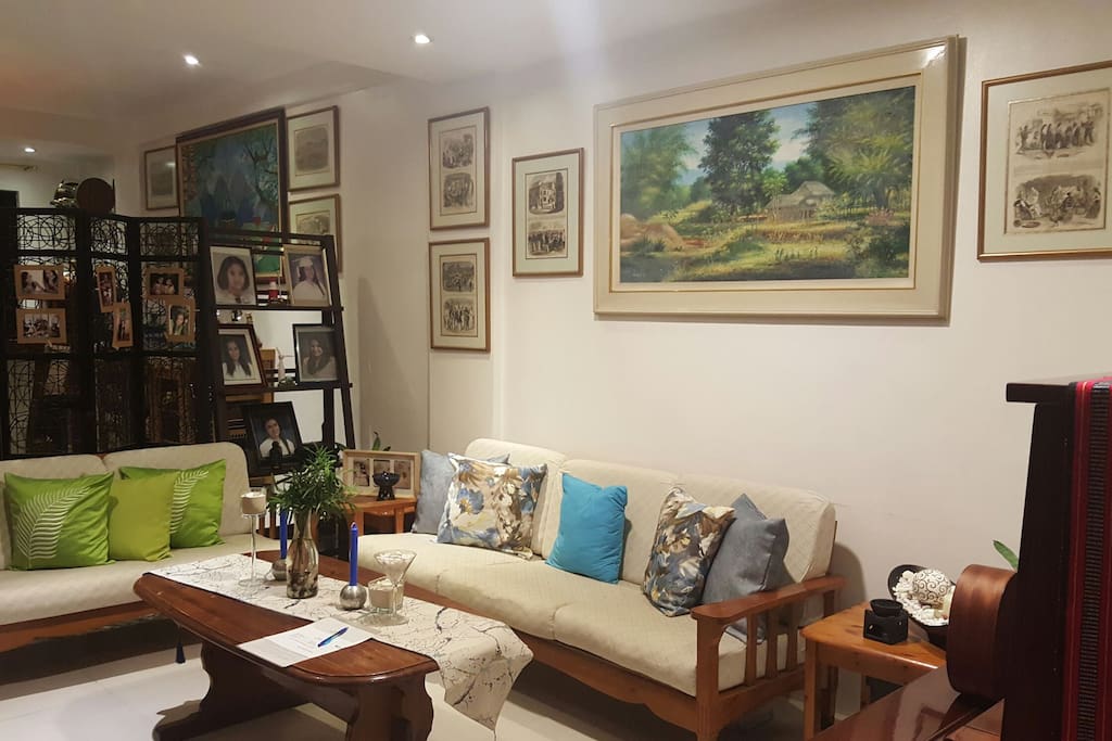 Skylab sitting area. You can use this area for chatting or watching TV or DVD. DVD's are available and free to use by you. We also have karaoke you can borrow if you are a music lover. We just have to be mindful of other guests and neighbours.