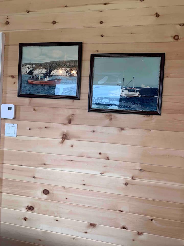 These 2 photos were my Dads fishing boats! 
Laura K and Laura K 11
They are beautifully hung in the bedroom that’s on the main floor! 
