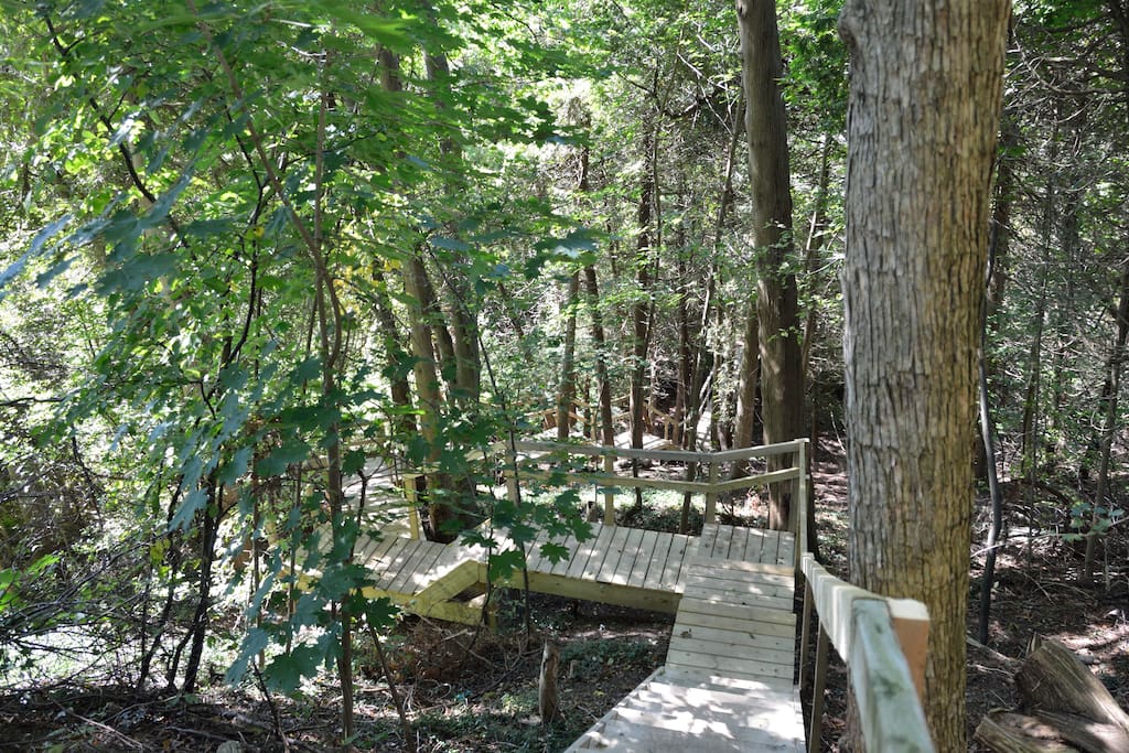 Private stairs to the beach