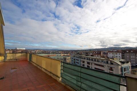 Downtown Oviedo penthouse +3hab+garage+terrace+wifi