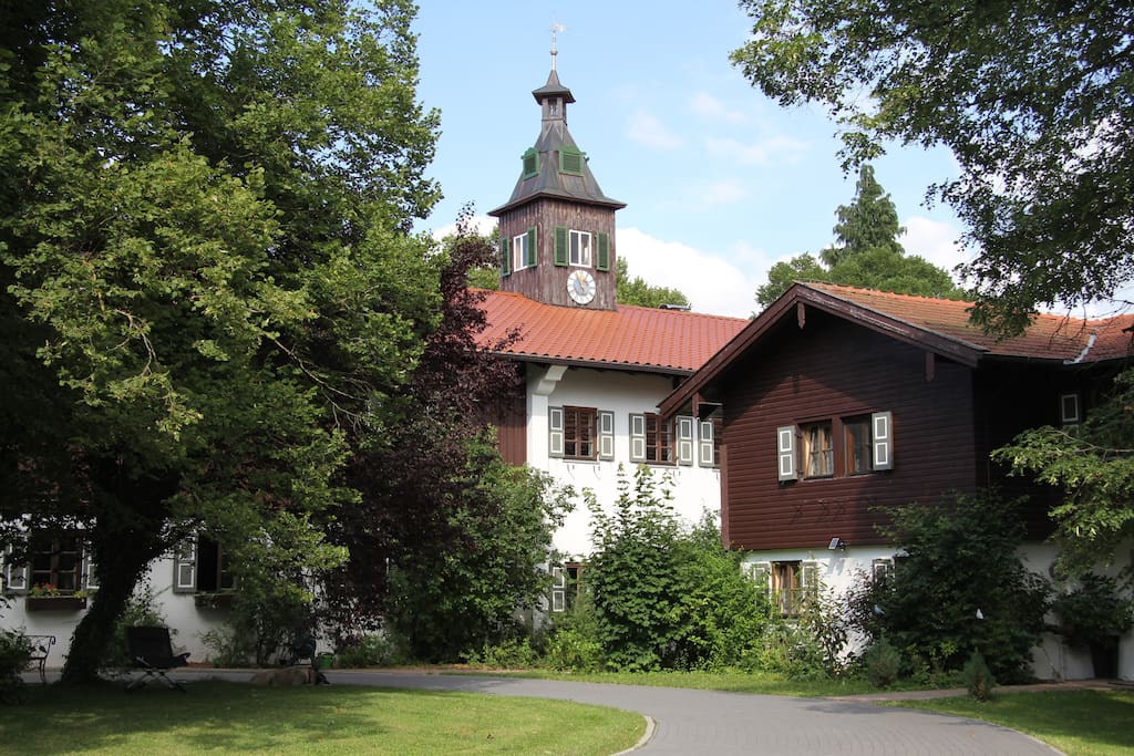 Main building next door with beautiful and old tower