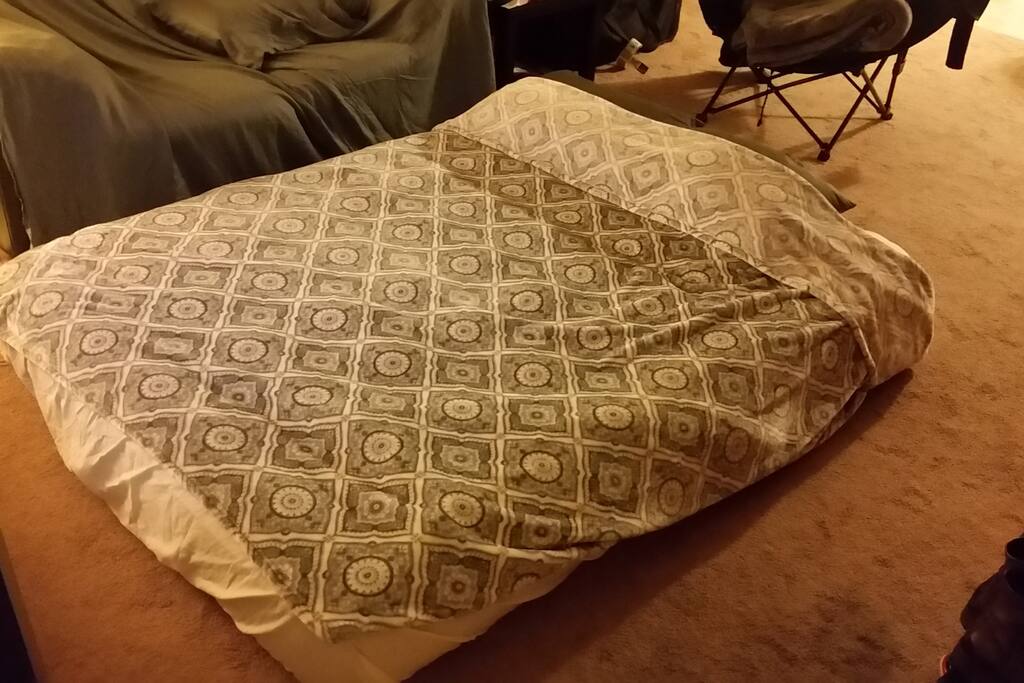 Comfortable queen sized air mattress for you to sleep on.