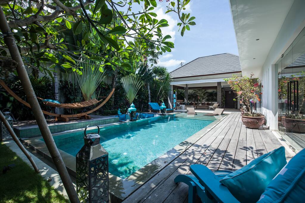 And relax around our sun-heated turquoise pool
